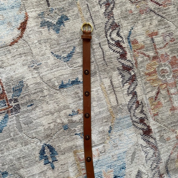 FOSSIL Women’s Size S Belt Genuine Leather Tan With Brass Buckle - Picture 7 of 7